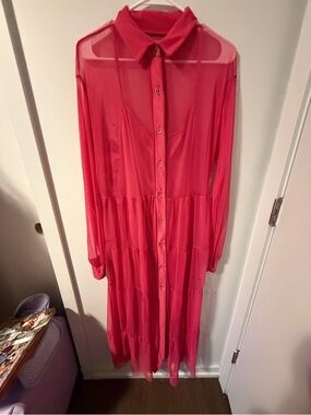 Pink Dress With Glitter Buttons